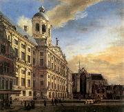HEYDEN, Jan van der Amsterdam, Dam Square with the Town Hall and the Nieuwe Kerk Spain oil painting artist